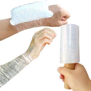 Clear Tattoo Plastic Wrap with Handle,5 Inch x 500 Ft Stretch Film for Athletes Tattooing Moving Shipping,and Hold Cold/Ice Packs on Body After Athletic Training