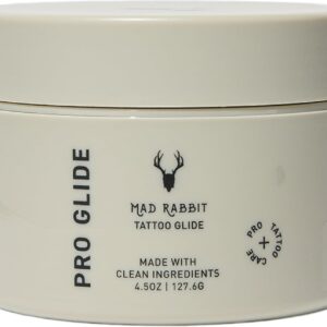 Mad Rabbit Tattoo Artist Glide | Clean Vegan Tattoo Ointment for Tattooing, Essential Oils, Before + Aftercare, No-Petroleum Formula